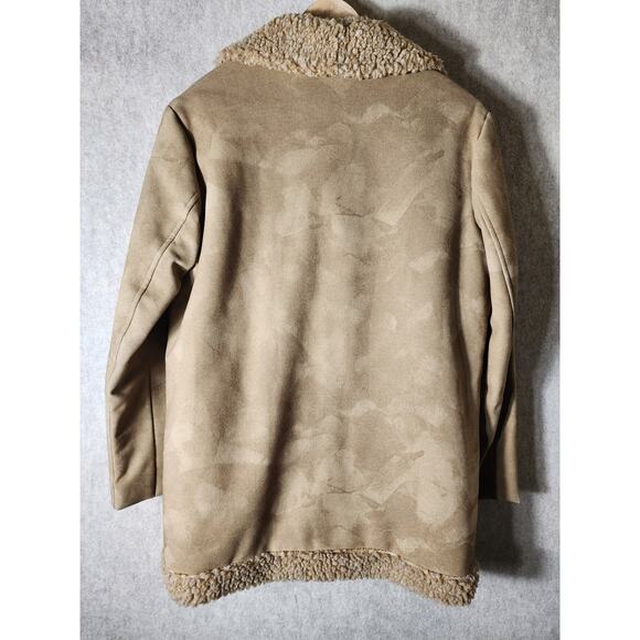 FINGERHUT FASHIONS Vintage Beige Faux Saudi Shearling Retro Coat Jacket SZ 10 - Picture 2 of 7